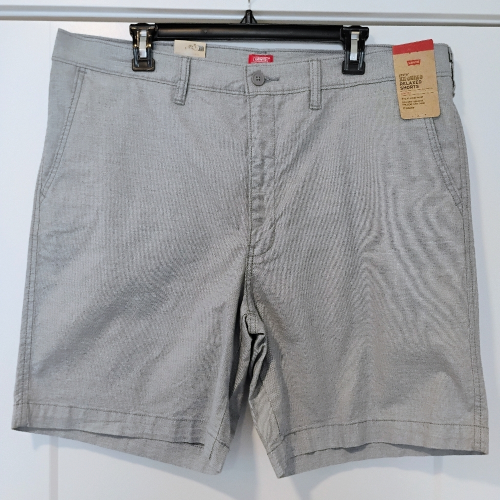 NWT 36 Levi's XX Chino Relaxed Stretch 8" Shorts Chambray Light Blue NEW
